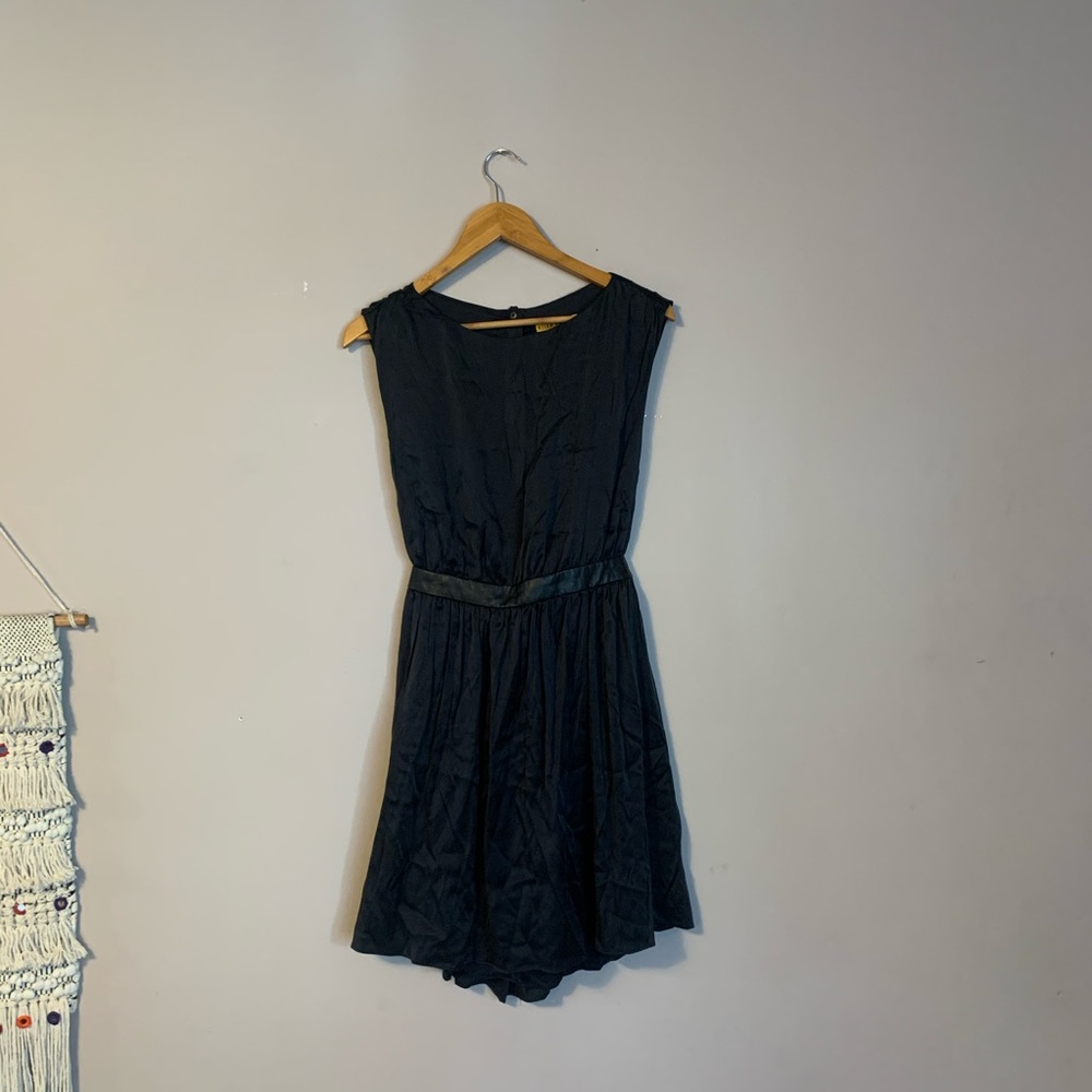 Alice + Olivia Open Back Mini Dress Black